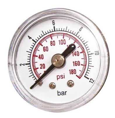 Manometer 1/4 ″ priemer 40 mm 0-12 Bar