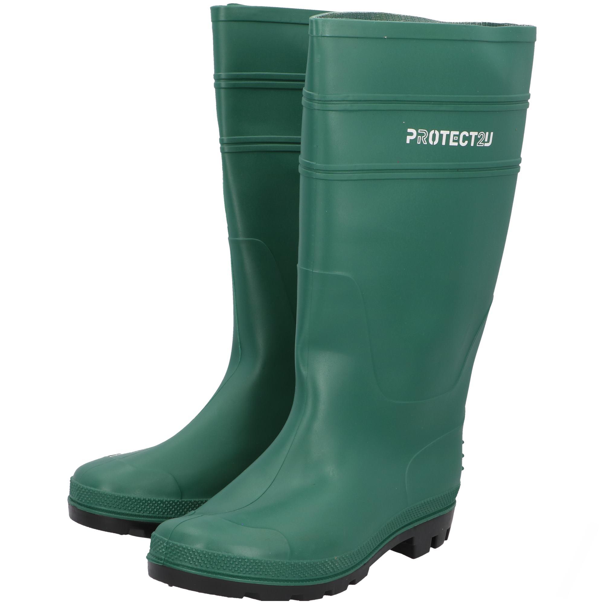 Pánske gumené čižmy 45 z PVC zelené PROTECT2U