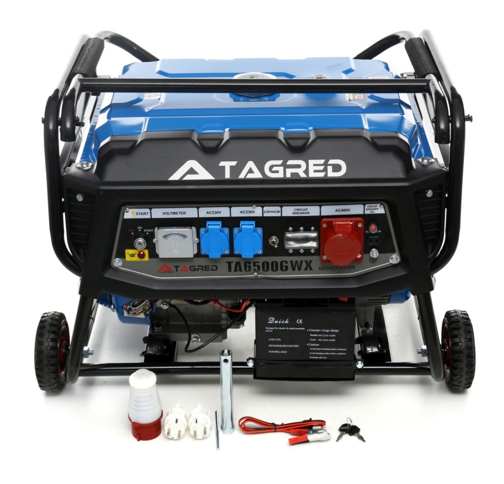 Elektrocentrála 6500W, 230V, 400V 3-fázová, Manuálny + elektrický štart, AVR