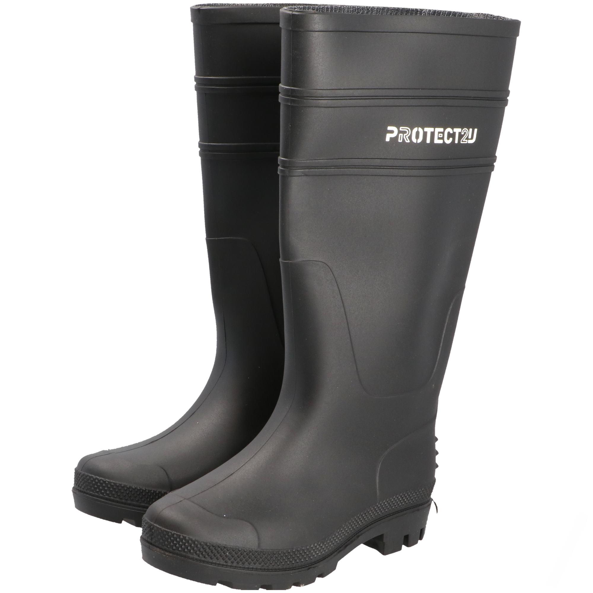 Pánske gumené čižmy 37 z PVC čierne PROTECT2U
