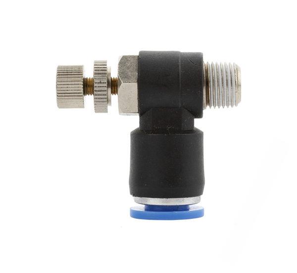 Nástrčná vsuvka so škrtiacim ventilom na hadici 8 mm 1/8" M220, M221