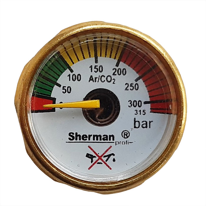Manometer pre reduktory RBN, RBP Ar/CO2 MINI 315 bar