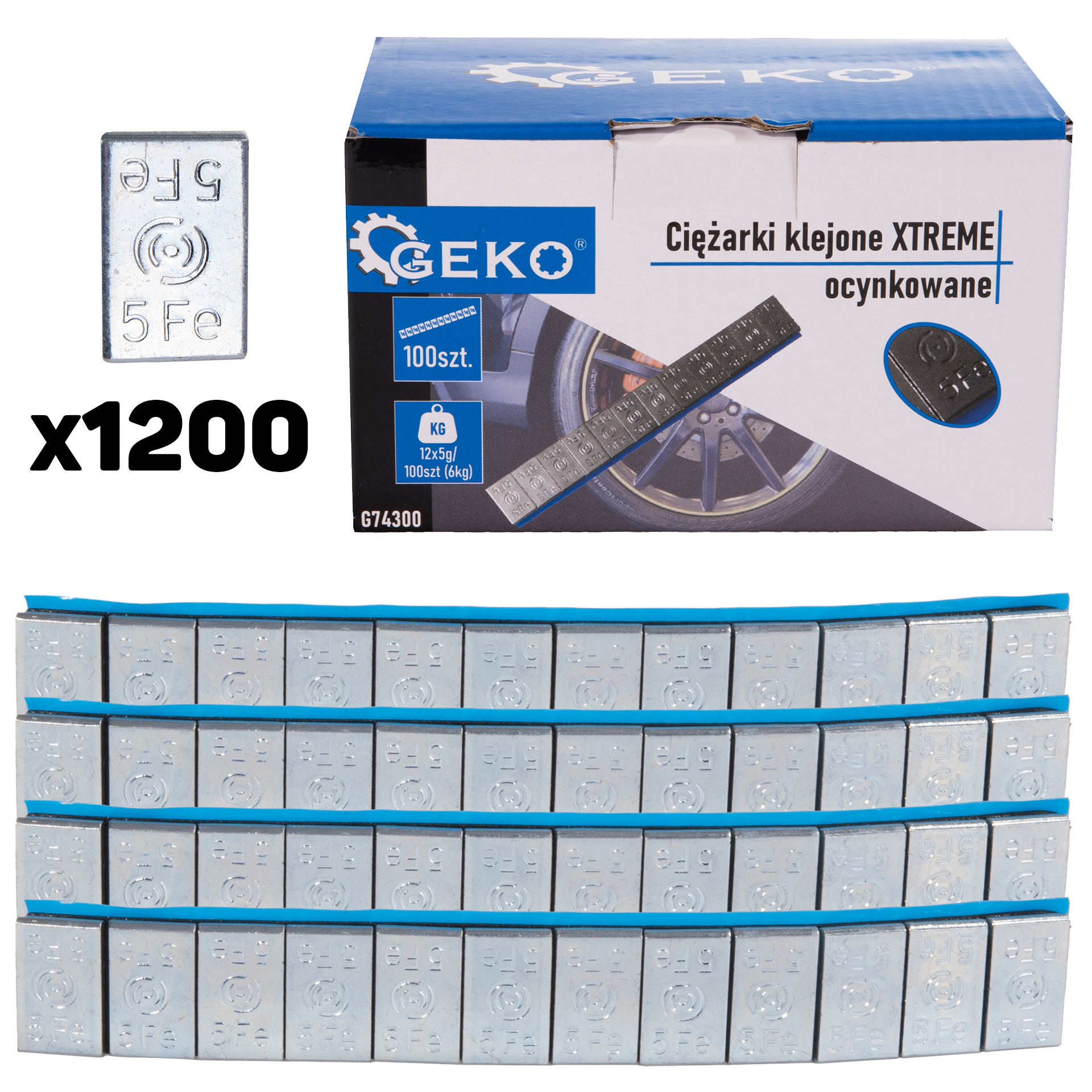 Závažia lepené XTREME, pozinkované, 12x5g – sada 100 pásikov