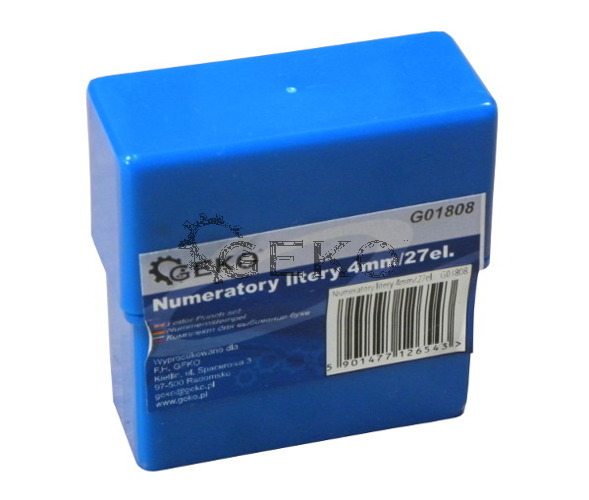 Číselníky- pismená 4mm- 27ks. G01808